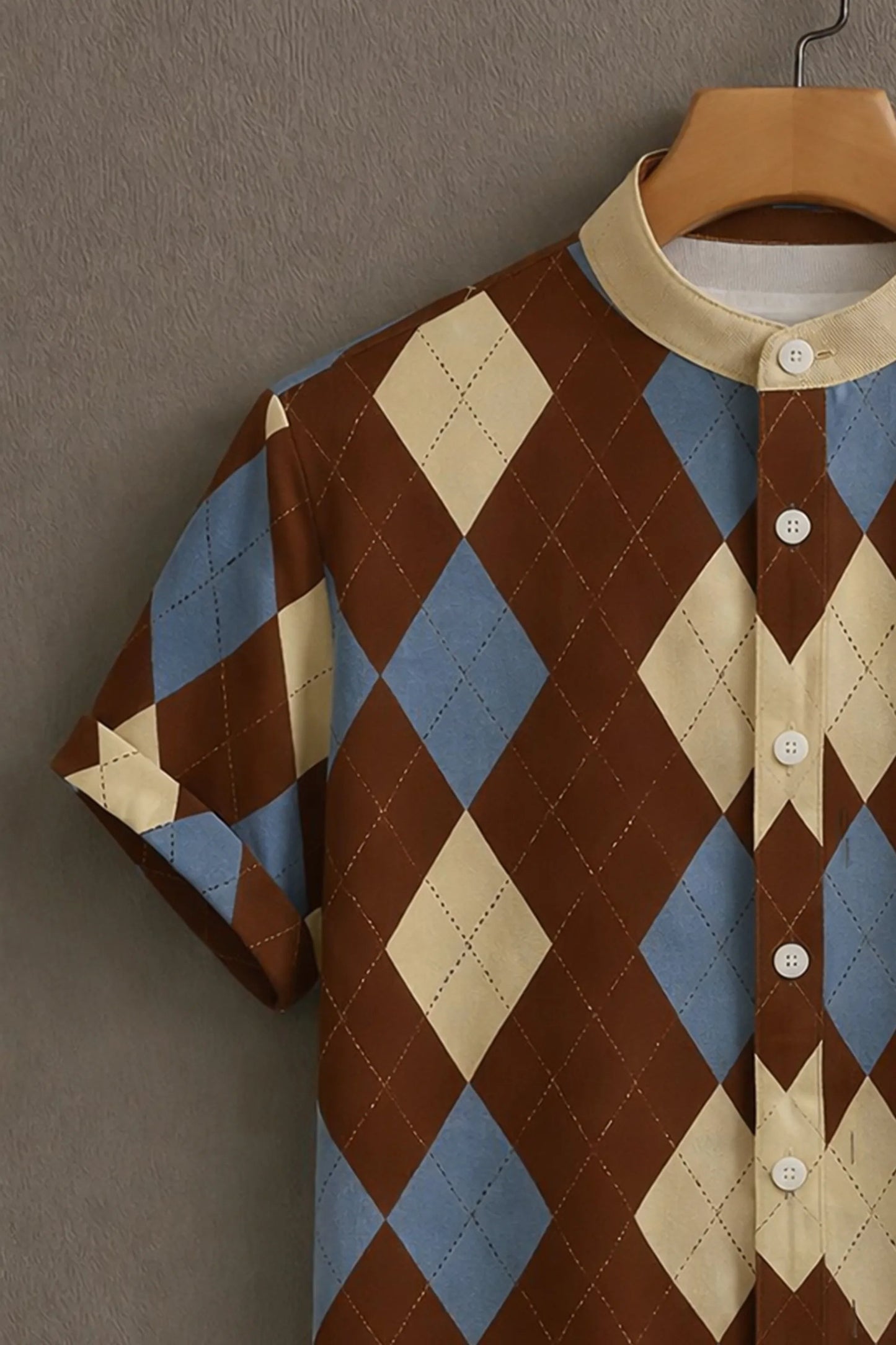 Soulbox Brown Casual Shirt with Argyle Print